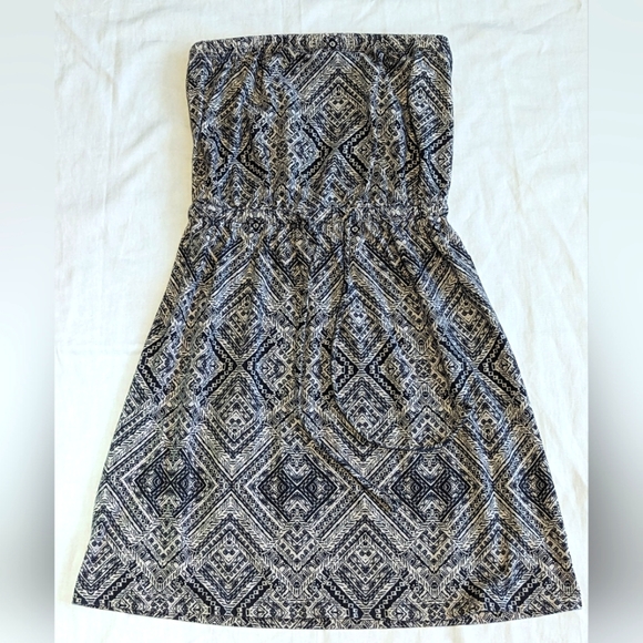 Mossimo Strapless Mini Dress or Cover-up Tribal Aztec Drawstring Black SMALL - Picture 11 of 11